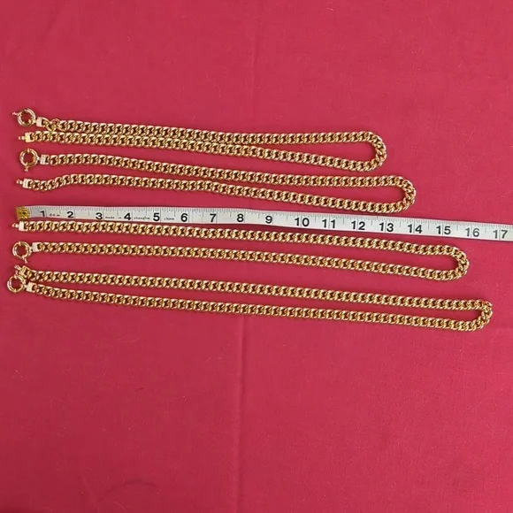 Cuban Chain Necklace With Sailor Clasp 24 K Gold Filled  Unisex! - Picture 7 of 11